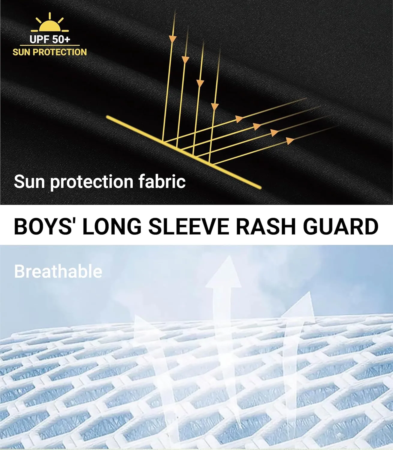 UPF 50  Sun Shirts 5T to Youth Rash Guard for Boys and Kid Girls Long Sleeve UV Protection Sun Shirts