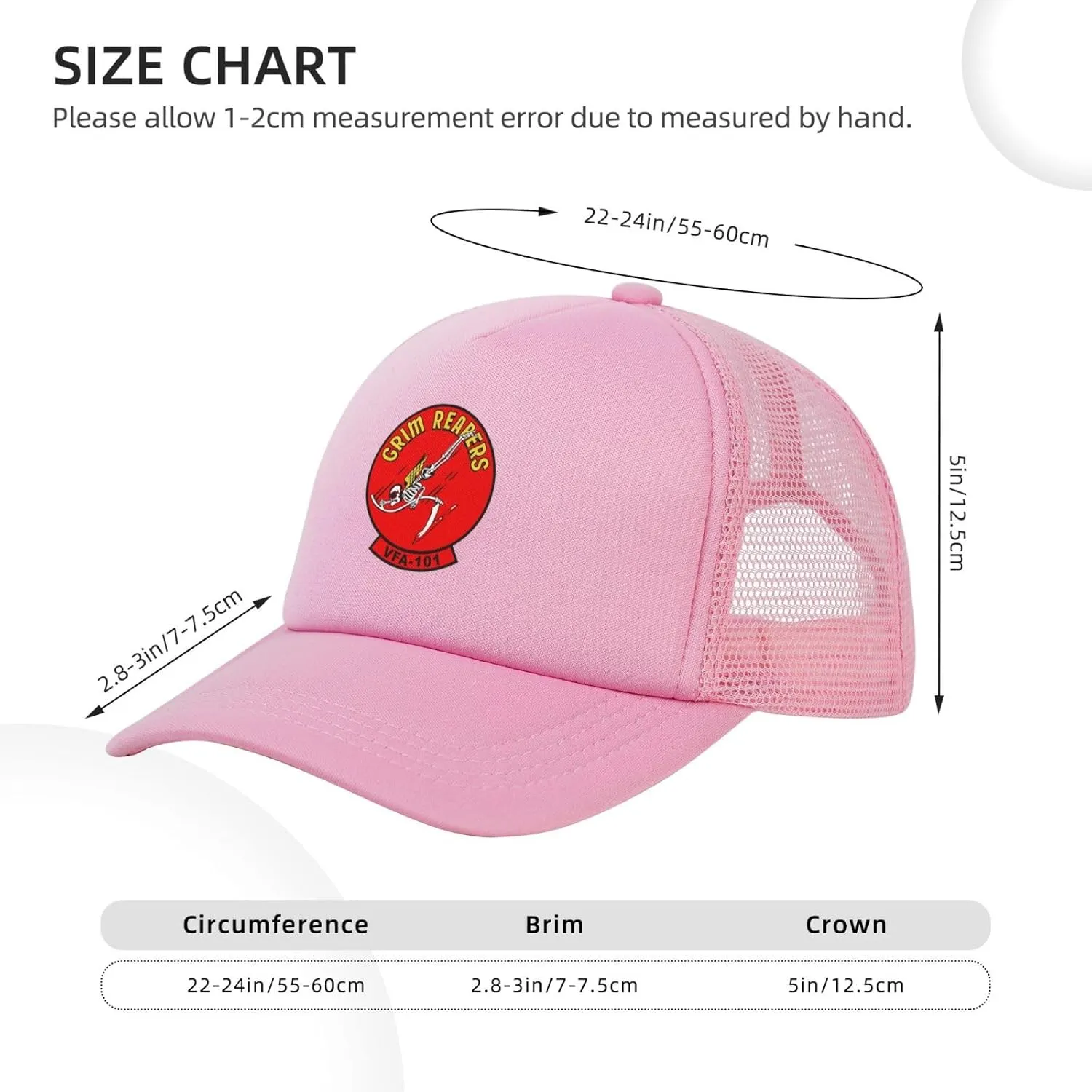 Vf-101 Grim Reapers Baseball Cap for Men Women Mesh Hat Adjustable Trucker Hat Dad Hat