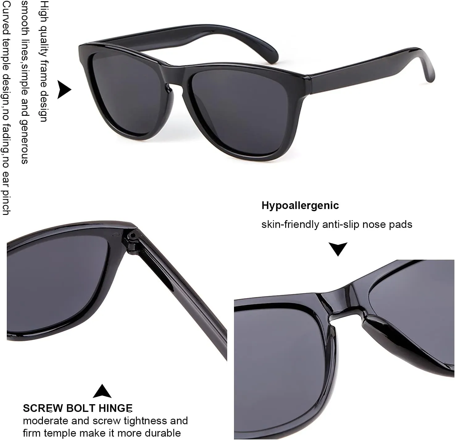 VIA LEECA Polarized Sunglasses for Women Men, Classic Retro Mirrored Reflective Square Designer Style Sun Glasses