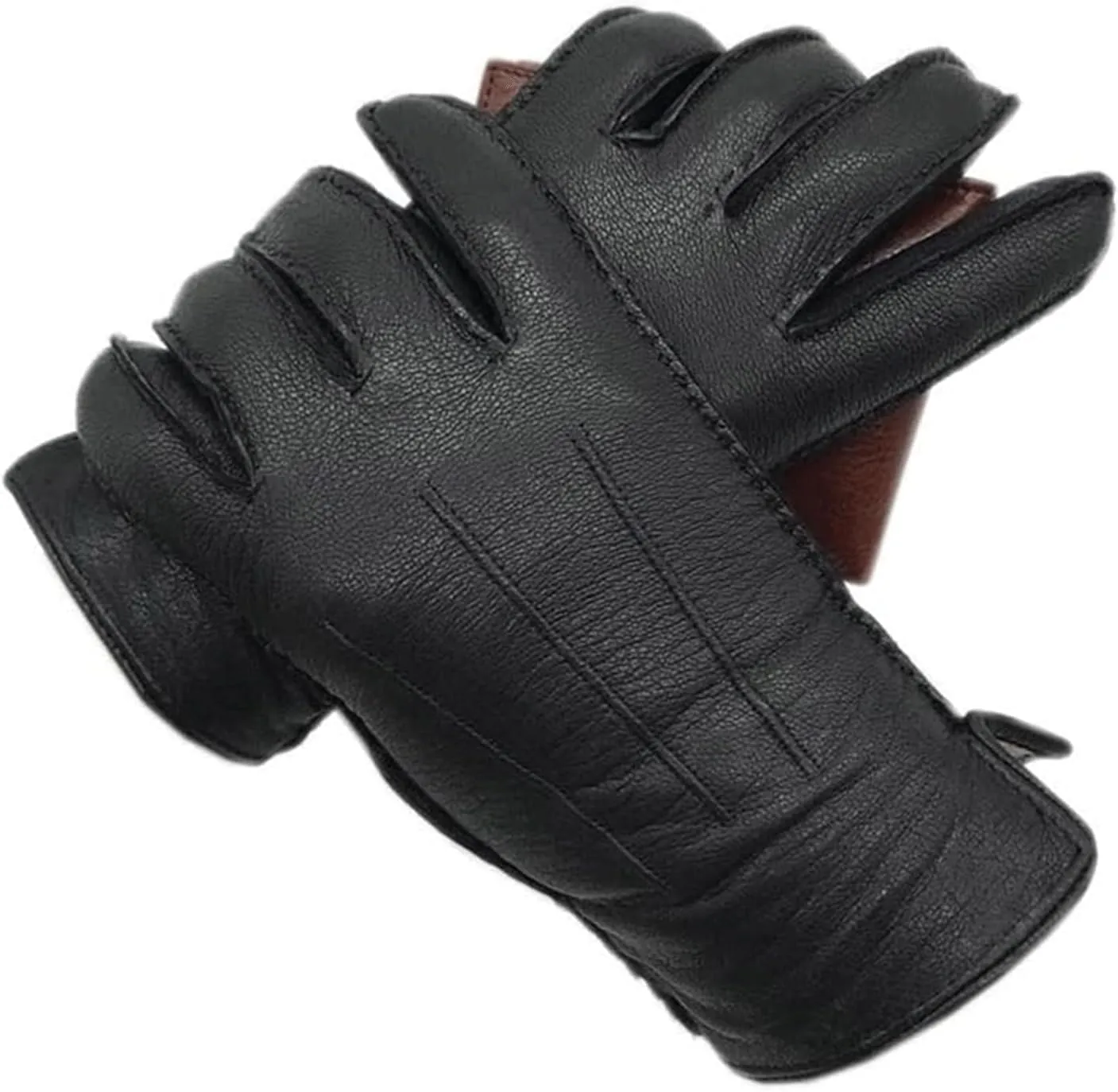 Warm Gloves Windproof Lined Thick Winter Gloves Leather Gloves Wool Lining Cycling Gloves Cold Weather Gloves Lightweight