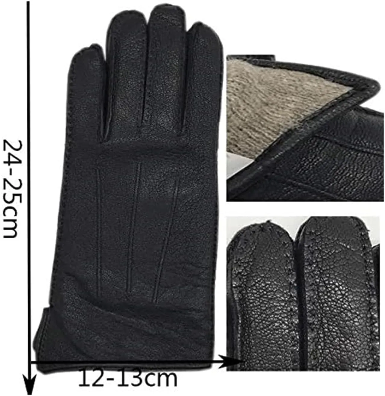 Warm Gloves Windproof Lined Thick Winter Gloves Leather Gloves Wool Lining Cycling Gloves Cold Weather Gloves Lightweight