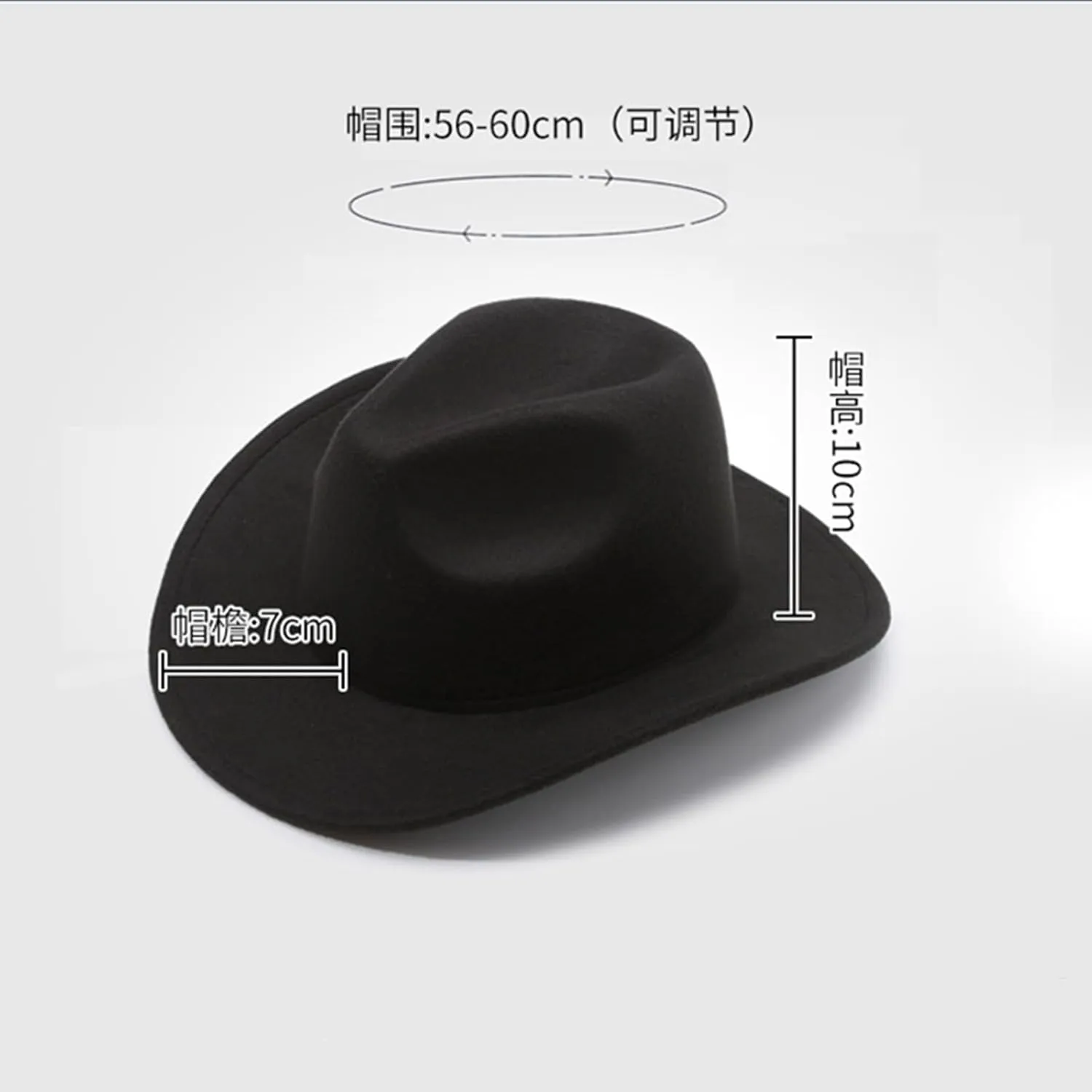 Wide Brim Cowboy Hat for Women and Men, Unisex Classic Cowgirl Hat with Decorative Bands, Western Cowboy Felt Hats for Adult