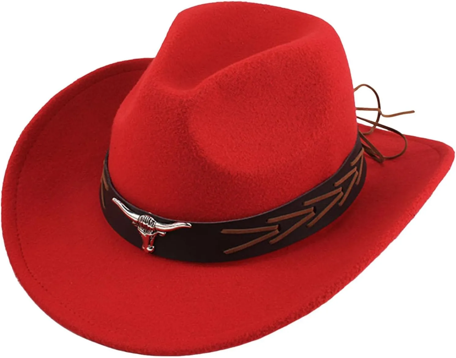 Wide Brim Cowboy Hat for Women and Men, Unisex Classic Cowgirl Hat with Decorative Bands, Western Cowboy Felt Hats for Adult