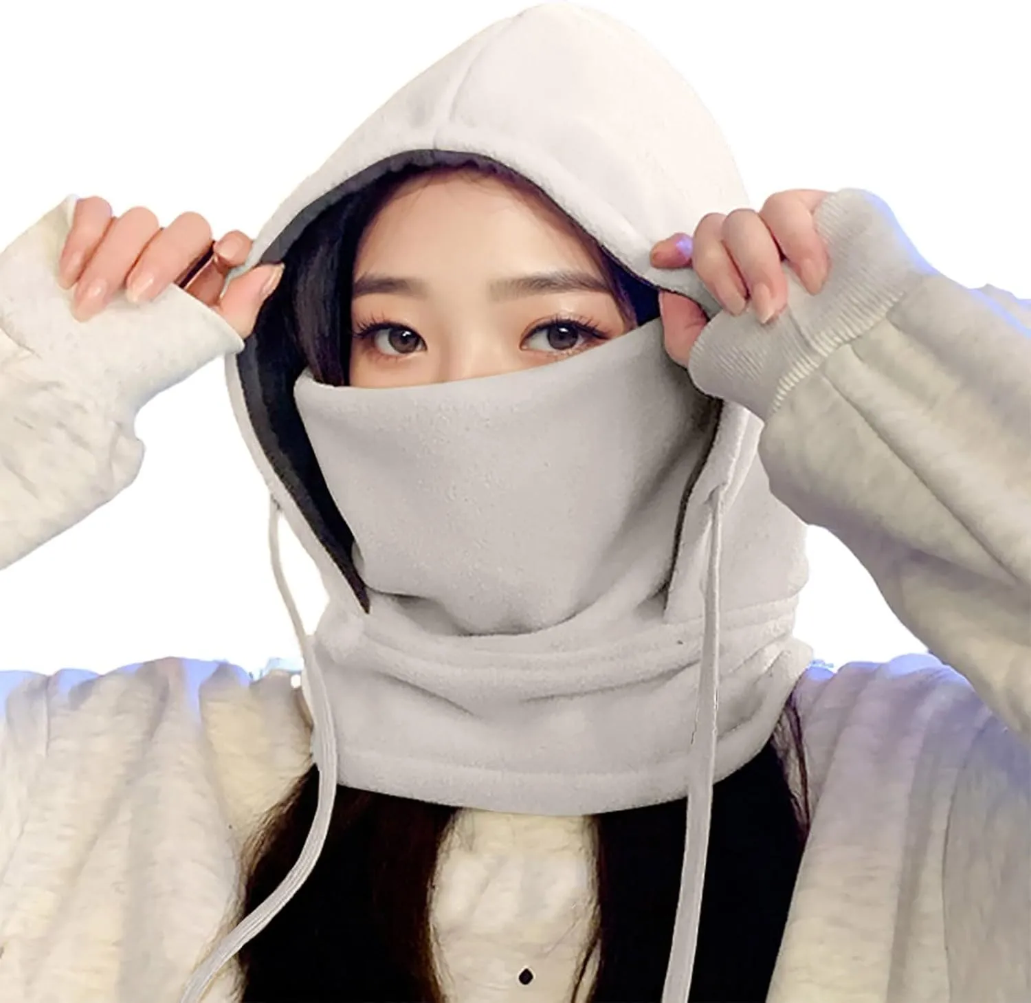 Winter Ski Mask for Men Women Solid Color Face Mask Hat Neck Windproof Hooded Scarf Cold Weather Warm Face Cover