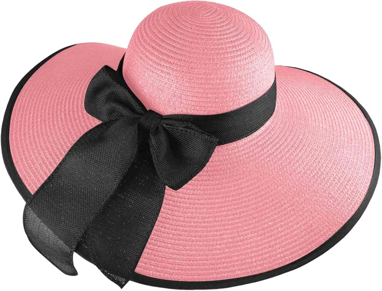 Womens Beach Sun Straw Hat Universal Big Brim Wide Brim Comfortable Comfort Fit Summer Hat Foldable Roll Up Cap