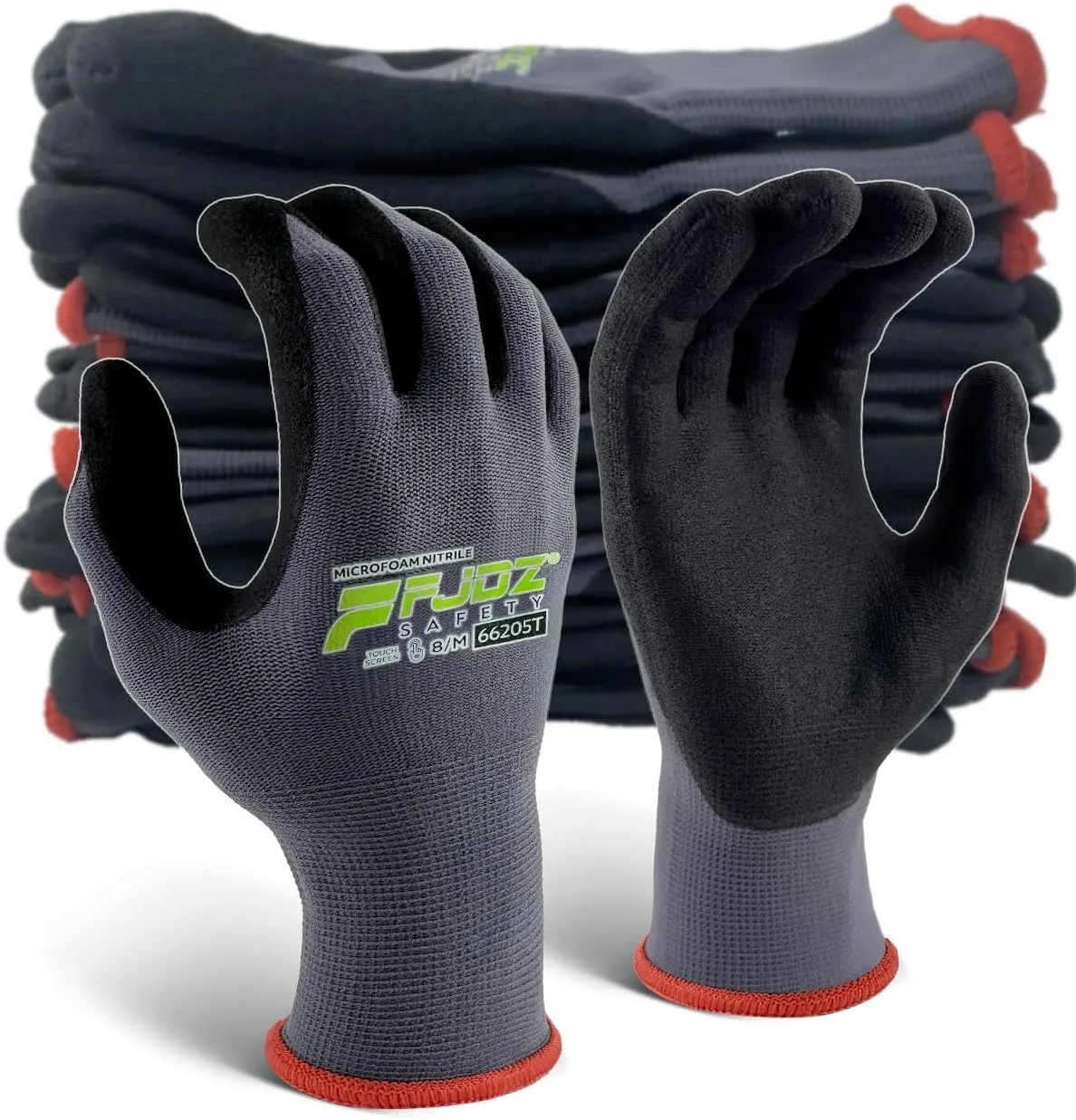 Work Gloves with Grip,12 Pairs Thin Breathable MicroFoam Nitrile Coated Durable Touchscreen Glove Men Women