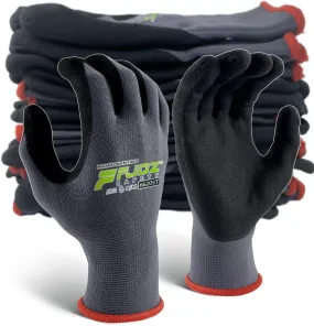 Work Gloves with Grip,12 Pairs Thin Breathable MicroFoam Nitrile Coated Durable Touchscreen Glove Men Women